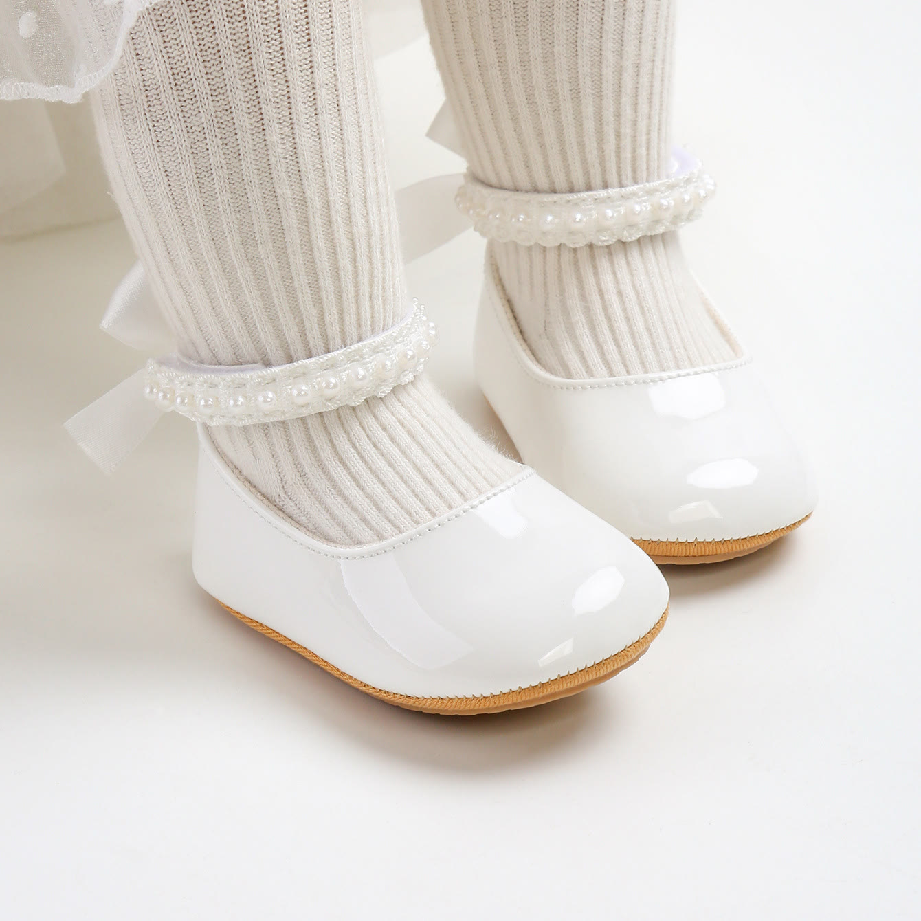 Solid Pearl Round Toe Mary Janes - image 6