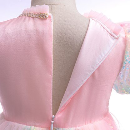 Chemical Fiber Blend Glitter Folds Short Sleeve Maxi Dresses - image 5