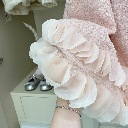 Tweed Panel Sleeveless Midi Dresses - image 4