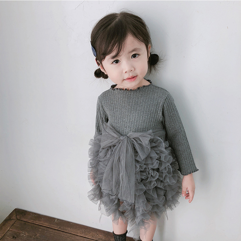 Mesh Folds Long sleeve Regular Dresses - image 32