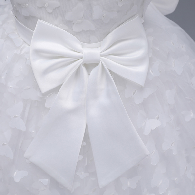 Mesh Bow Rosette Short Sleeve Mid-long Dresses - image 27