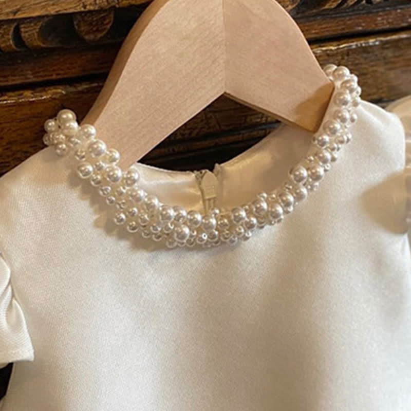 Satin Imitation Pearls Sleeveless Midi Dresses - image 5
