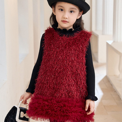 Faux Fur Split Joint Sleeveless Midi Dresses - image 5