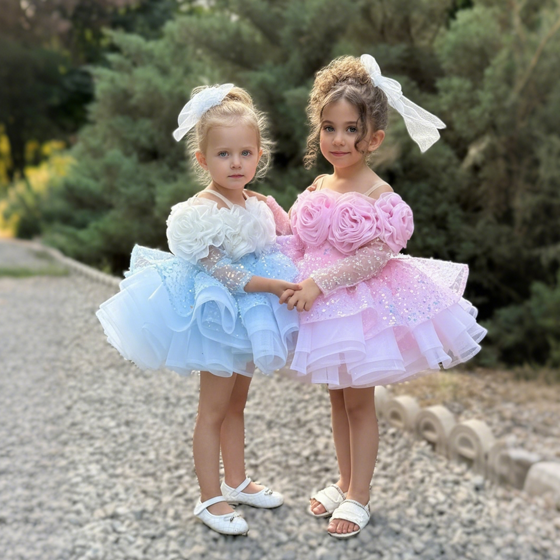 Glitter Rosette Sequins Sleeveless Midi Dresses - image 17