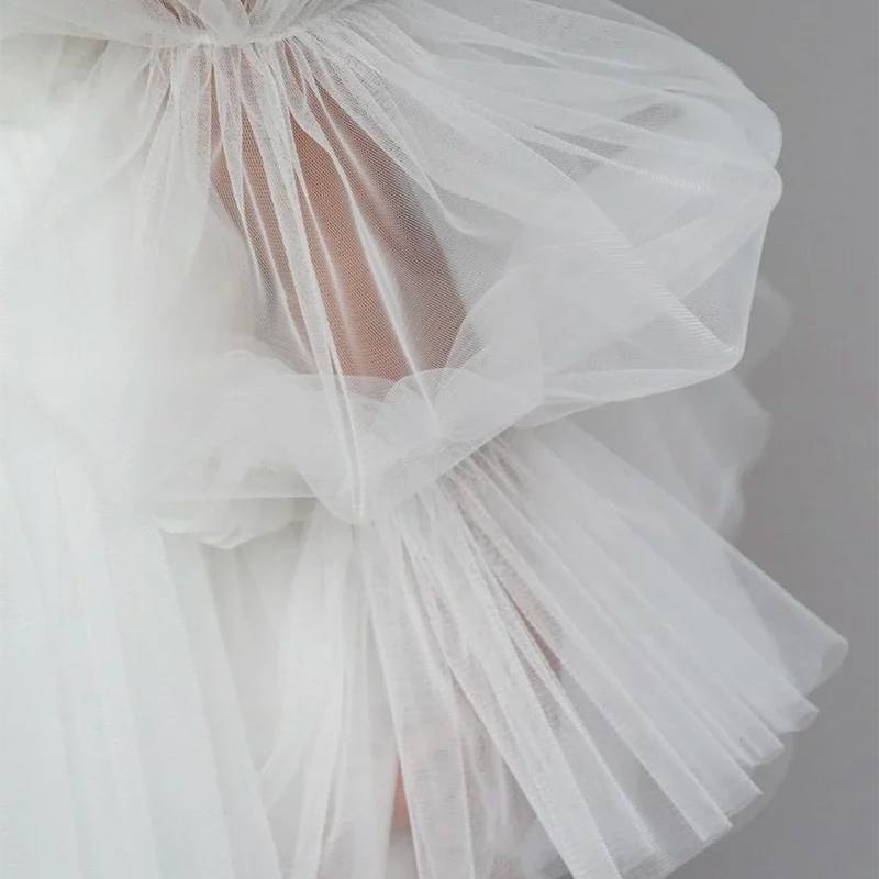 Mesh Split Joint Long sleeve Midi Dresses - image 9