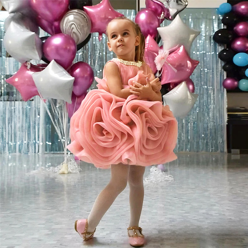 Organza Imitation Pearls Rosette Sleeveless Midi Dresses - image 3