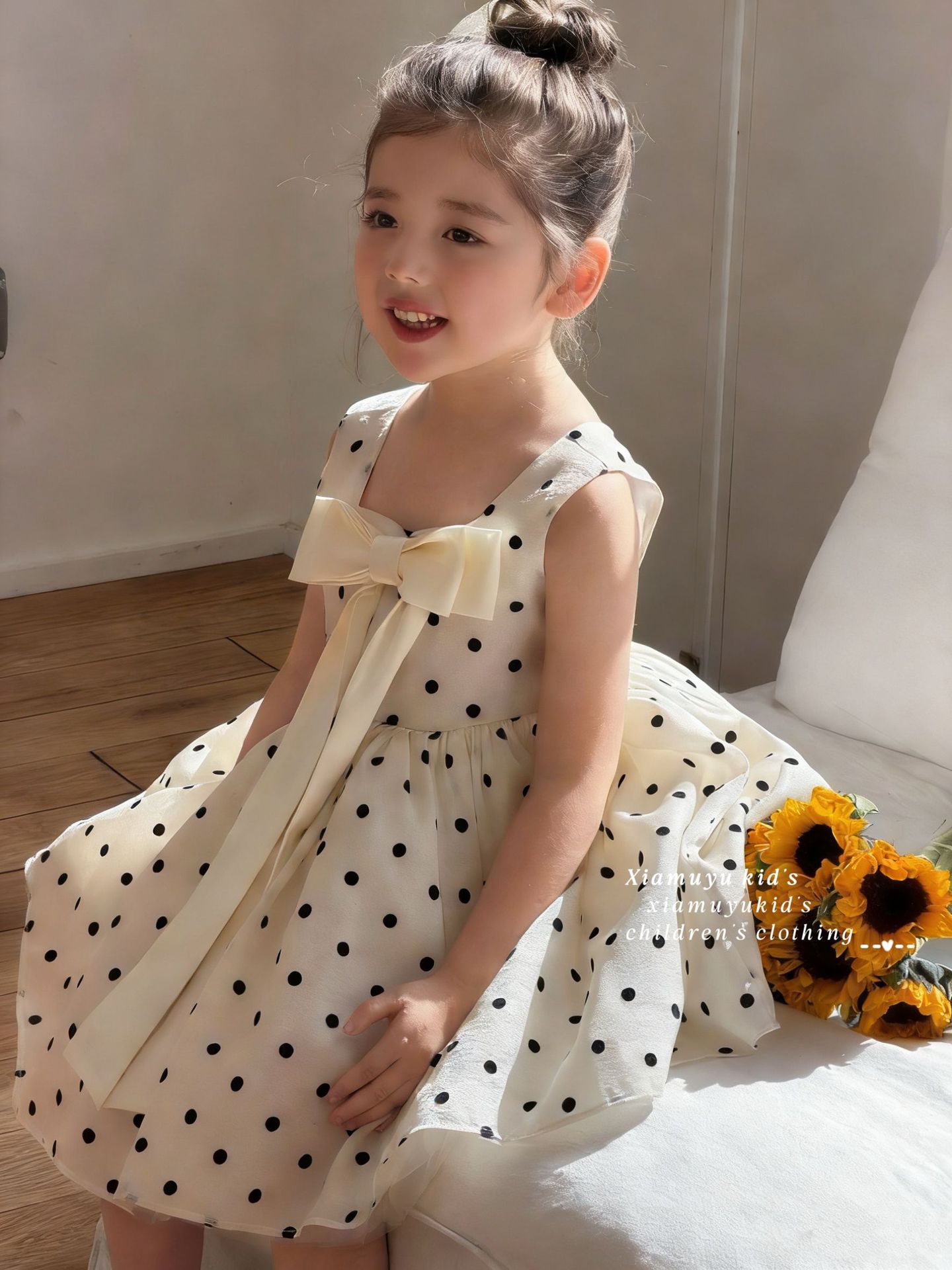 Chemical Fiber Blend Bow Sleeveless Midi Dresses - image 7