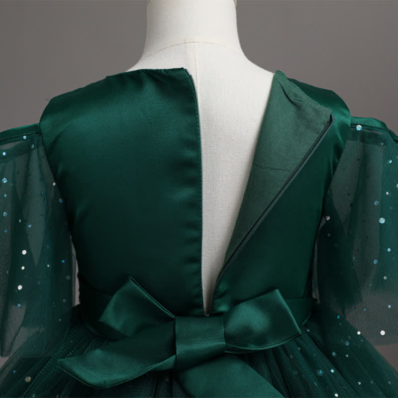 Mesh Lace Glitter Short Sleeve Mid-long Dresses - image 47