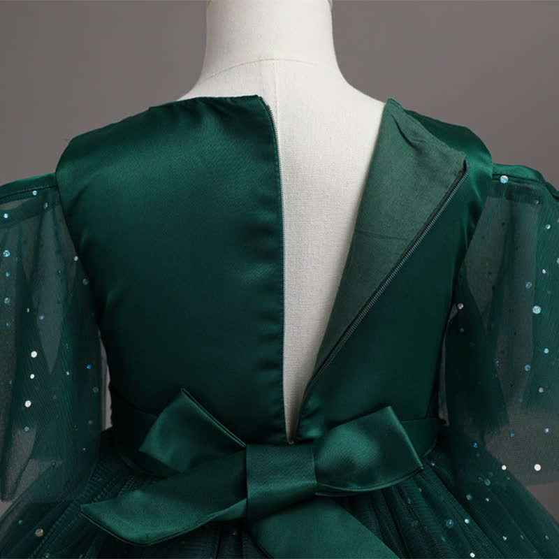 Mesh Lace Glitter Short Sleeve Mid-long Dresses - image 47