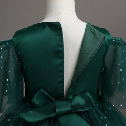 Mesh Lace Glitter Short Sleeve Mid-long Dresses - image 47