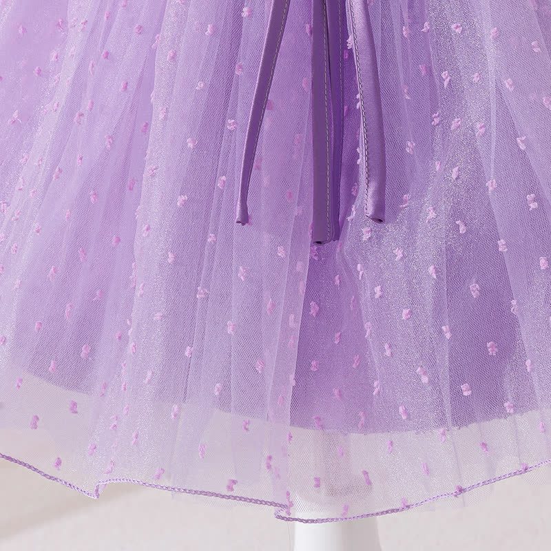 Jacquard Mesh Rosette Cap Sleeveless Short Dresses - image 6