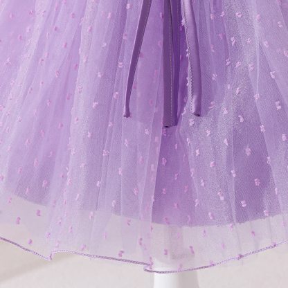 Jacquard Mesh Rosette Cap Sleeveless Short Dresses - image 6