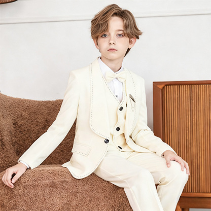 Chemical Fiber Blend Bow Regular Sleeve Regular Formal Suit - image 13