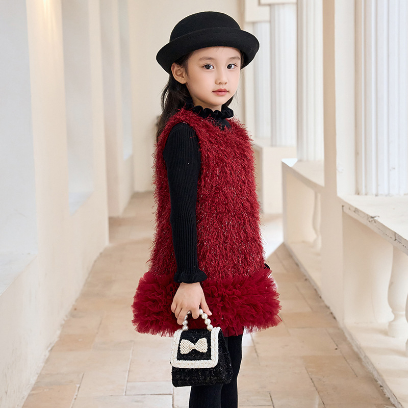 Faux Fur Split Joint Sleeveless Midi Dresses - image 6