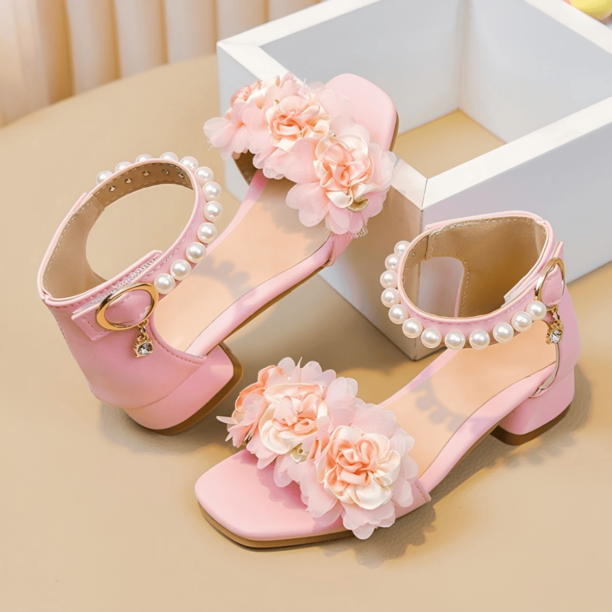 Solid Rosette Open Toe Sandals  - image 8