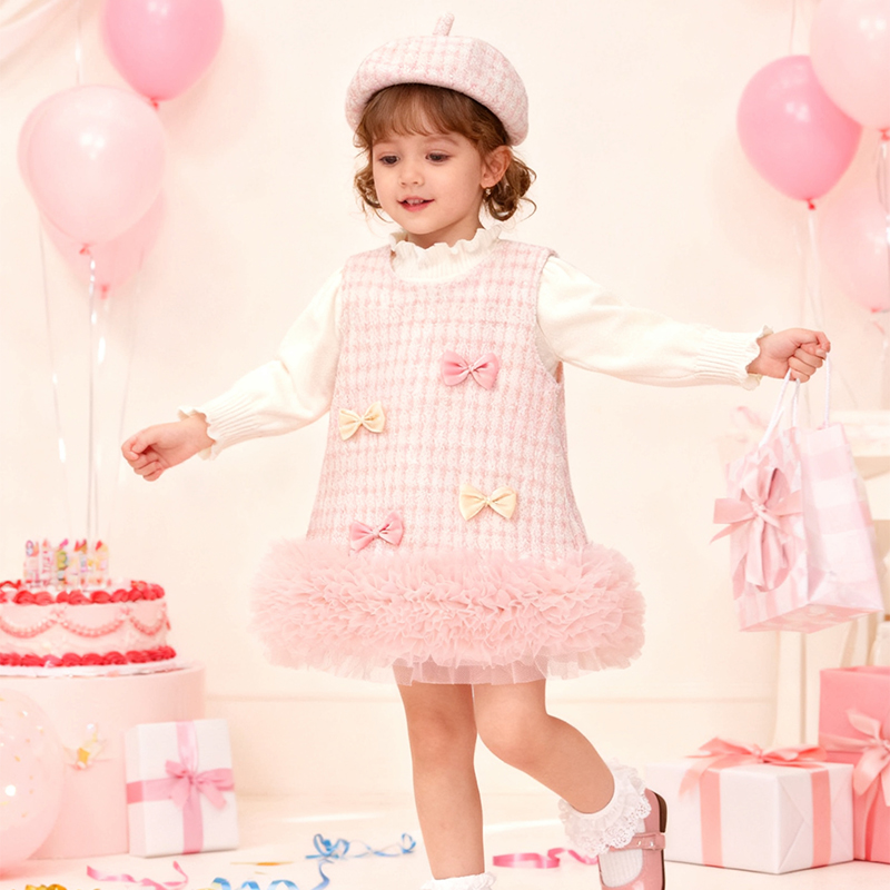 Woolen Fleece Embellished Sleeveless Regular Dresses&two-piece Set - image 9