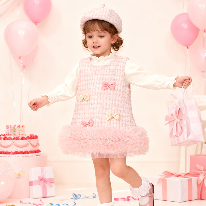 Woolen Fleece Embellished Sleeveless Regular Dresses&two-piece Set - image 9