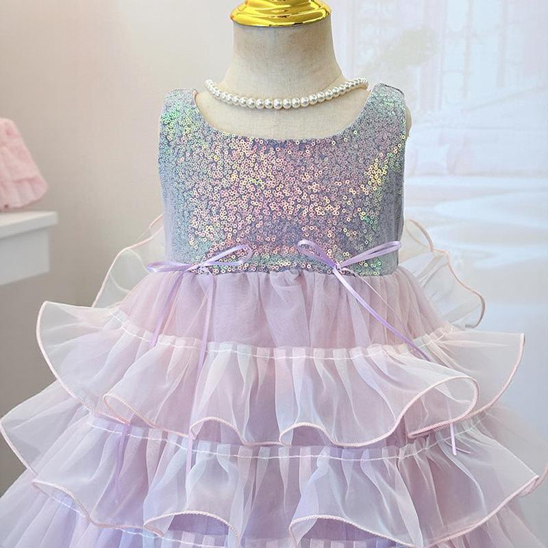 Glitter Folds Bow Sleeveless Regular Dresses - image 8