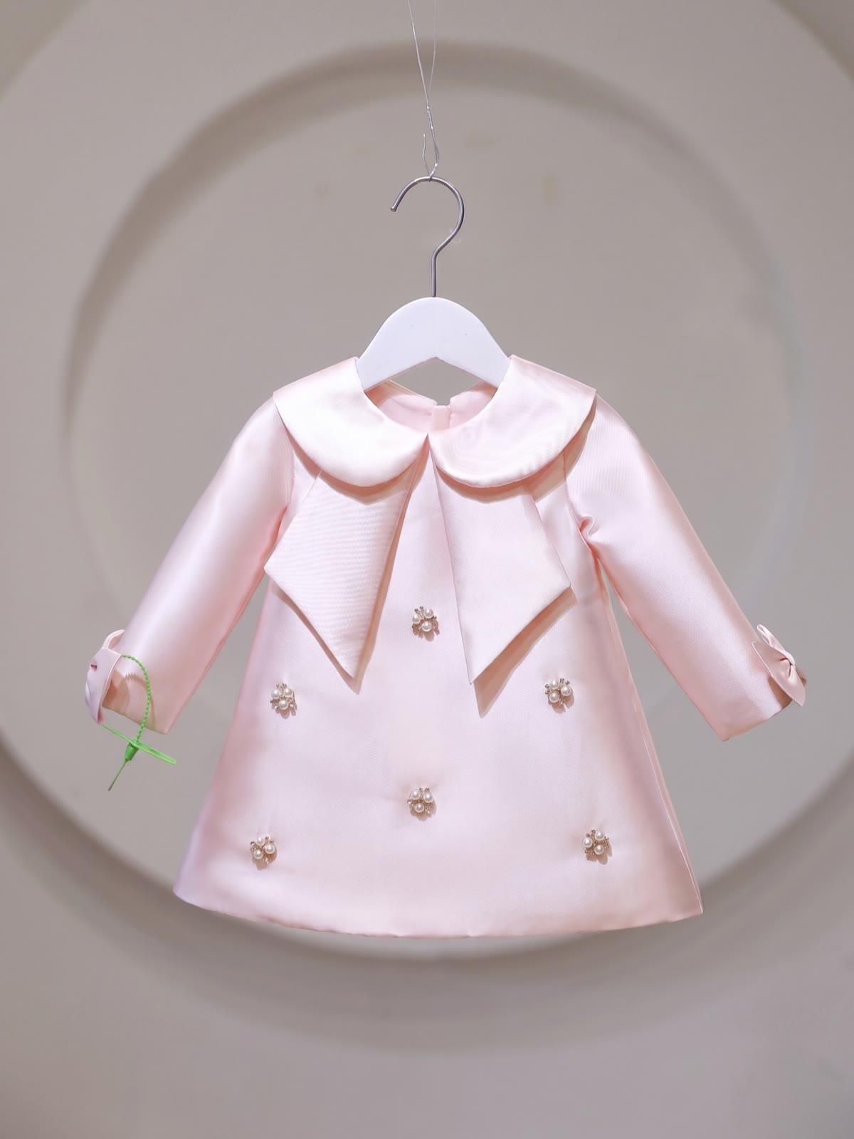 Satin Bow Long sleeve Midi Dresses - image 3