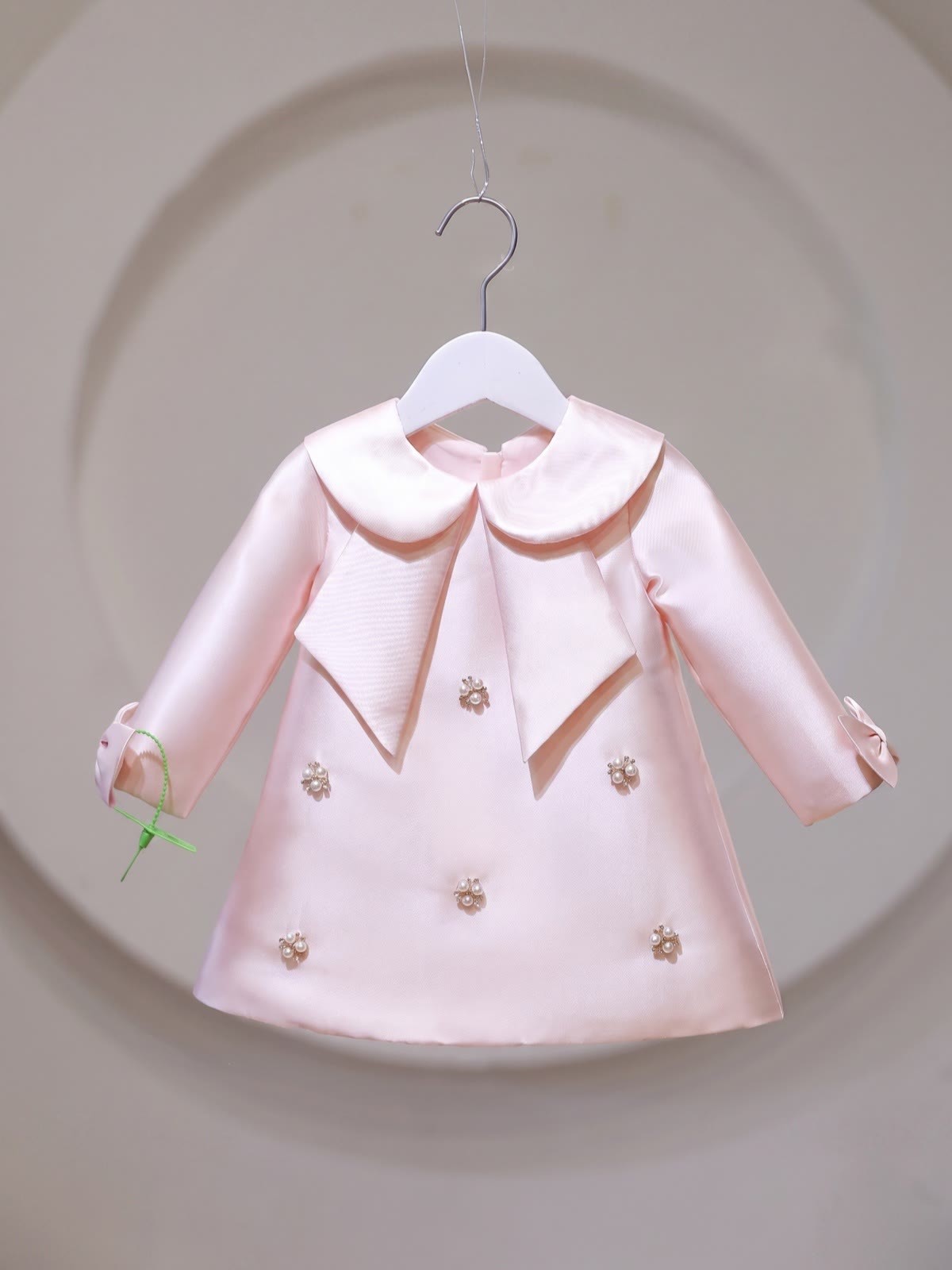 Satin Bow Long sleeve Midi Dresses - image 3