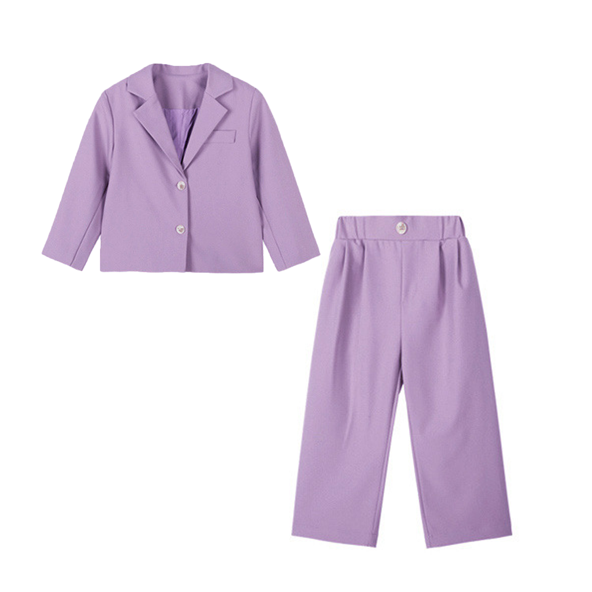 Satin Button Long Sleeve Long Two-piece Set - image 5