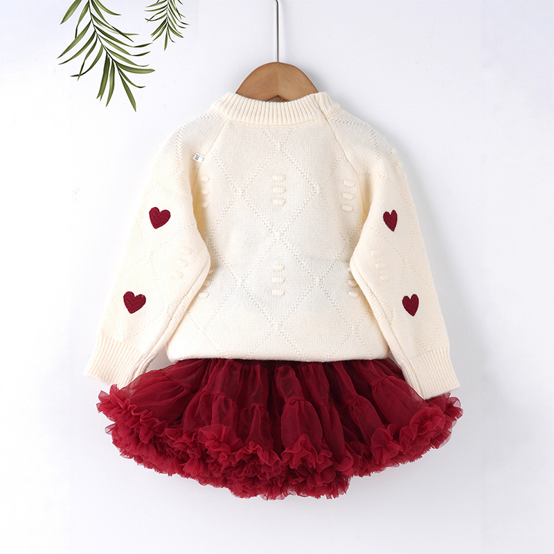 Yarn/wool Yarn Embroidery Long Sleeve Regular Two-piece Set - image 4