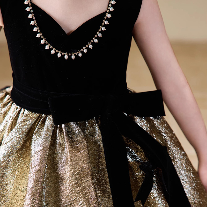 Velvet Bow Sleeveless Maxi Dresses - image 8