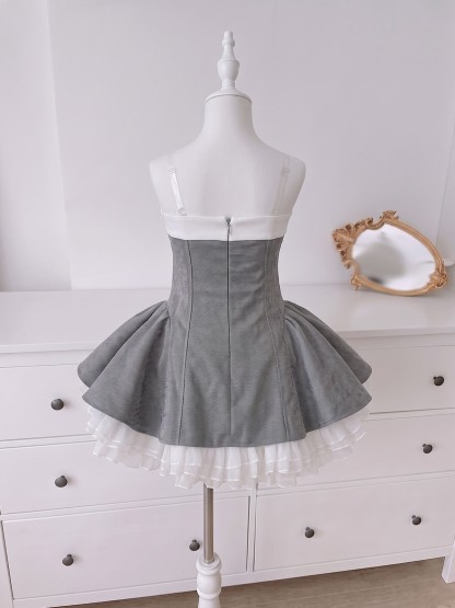 Chemical Fiber Blend Bow Sleeveless Short Dresses  - image 11