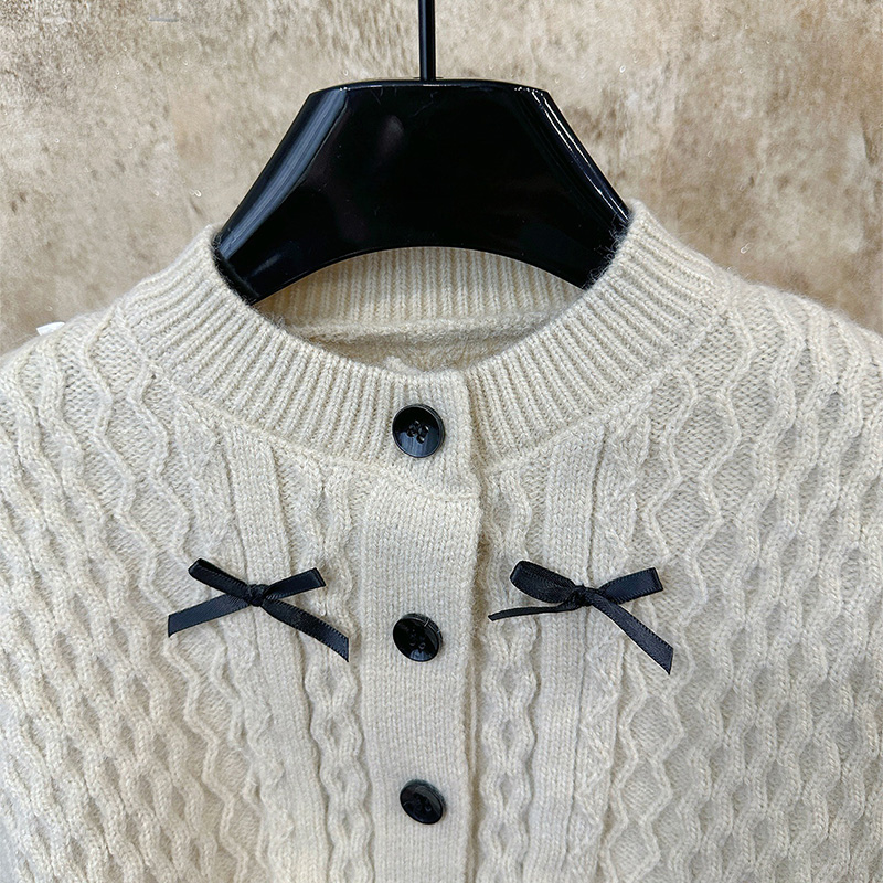 Knitting Bow Long Sleeve Regular Two-piece Set - image 7