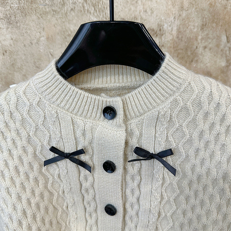 Knitting Bow Long Sleeve Regular Two-piece Set - image 7