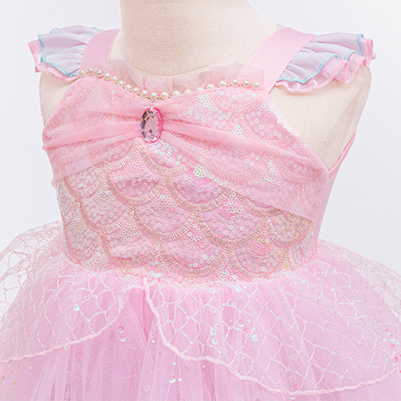 Mesh Sequins Sleeveless Mid-long Dresses - image 4