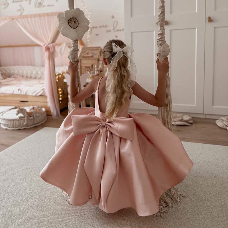 Satin Bow Sleeveless Mid-long Dresses - image 13