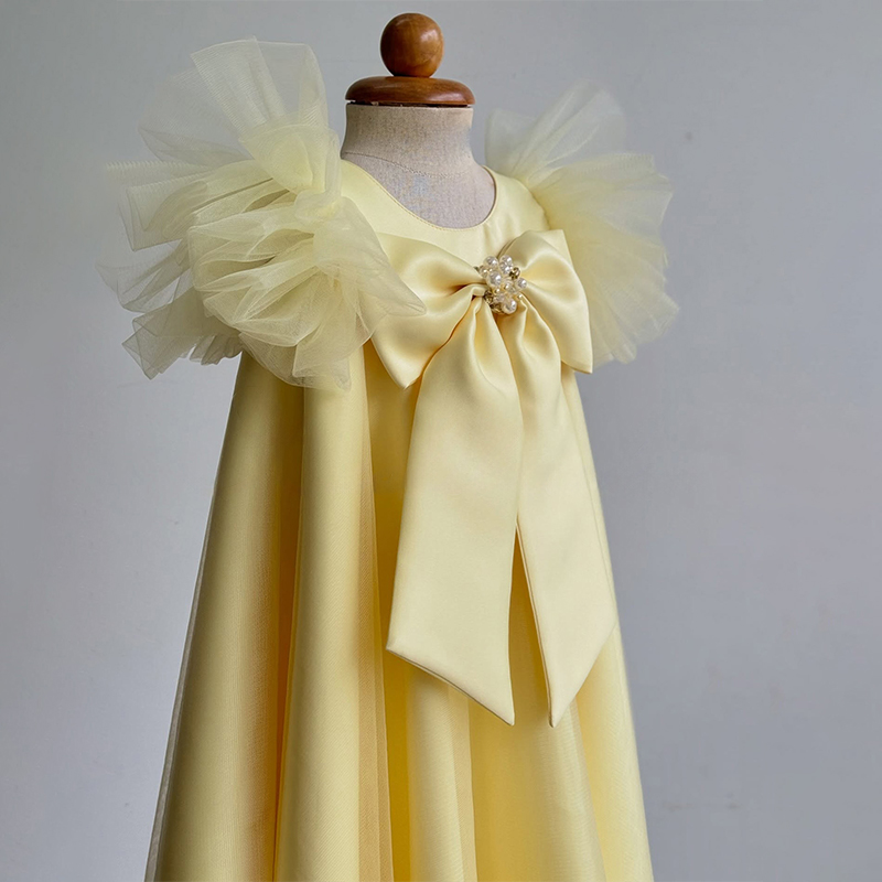 Satin Bow Cap Sleeve Maxi Dresses - image 3