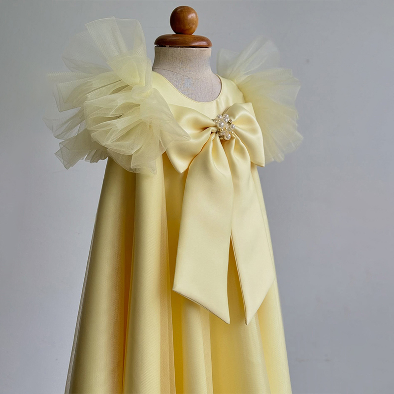 Satin Bow Cap Sleeve Maxi Dresses - image 3