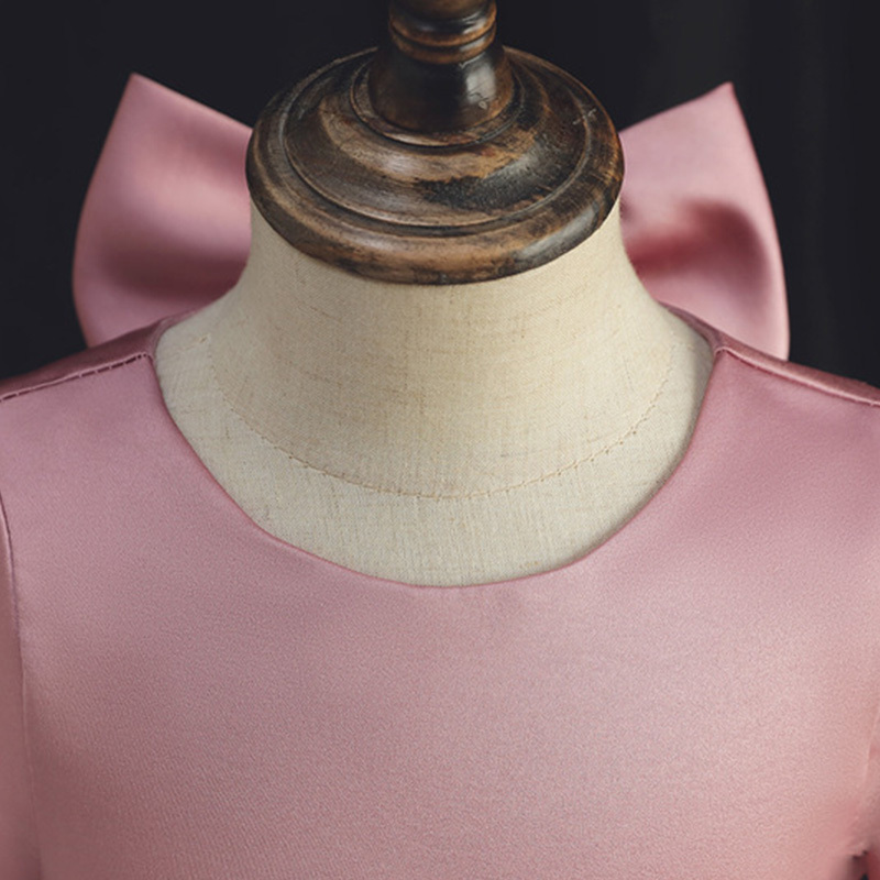 Satin Bow Long Sleeve Regular Dresses - image 7