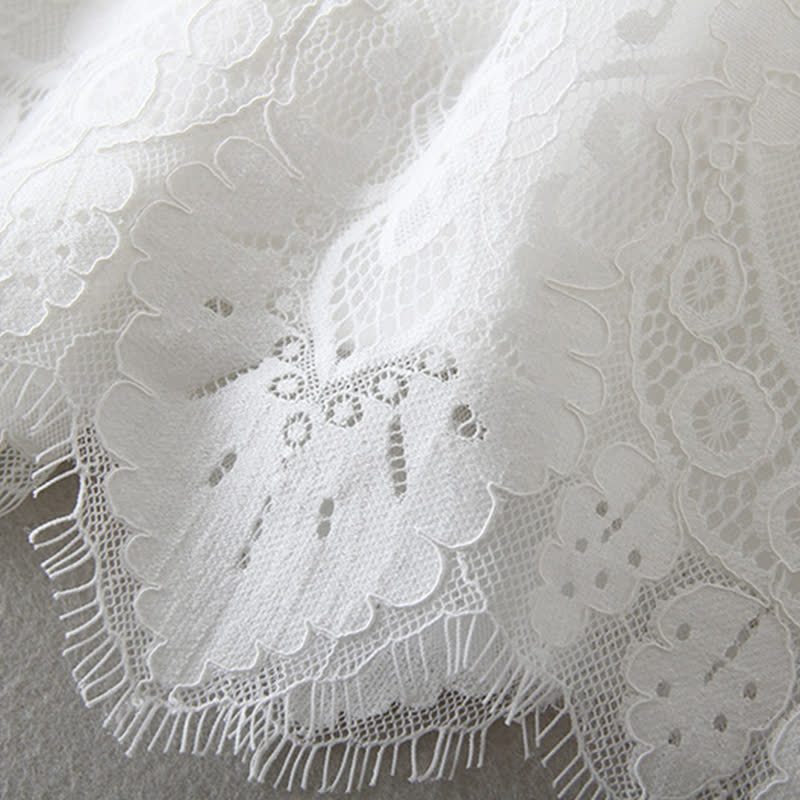 Lace Sash Short Sleeve Maxi Dresses - image 6