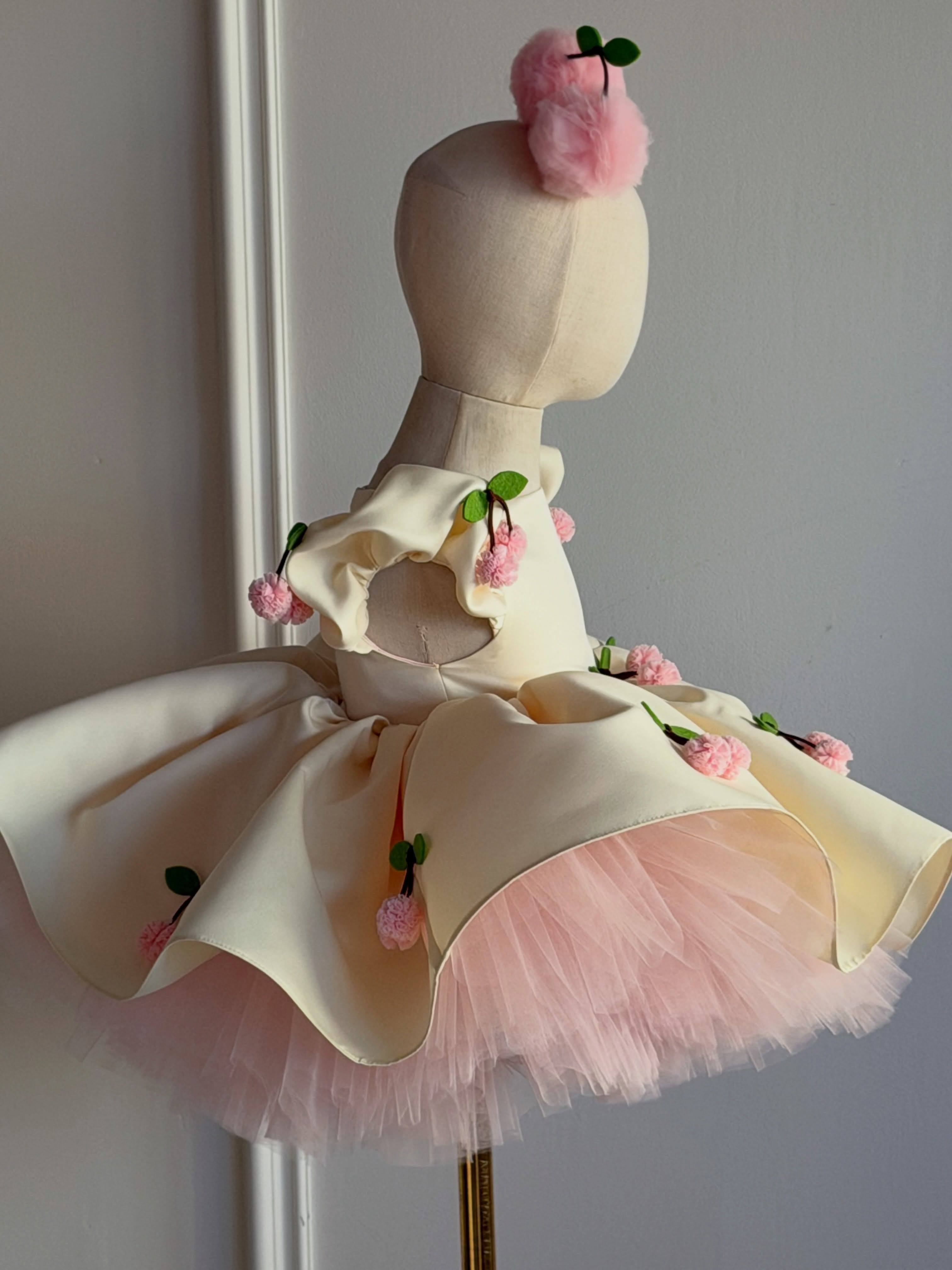 Satin Embellished Short Sleeve  Dresses Without Cherry Headband - image 13