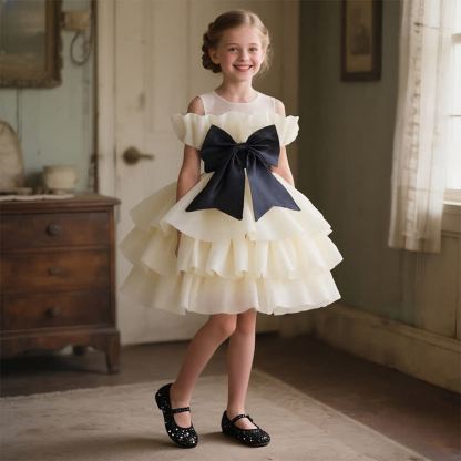 Organza Bow Sleeveless Mid-long Dresses - image 12