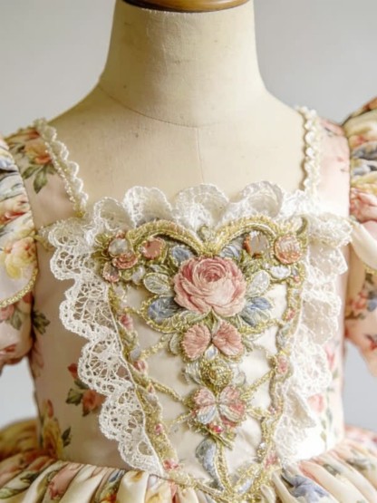 Polyester Cotton Lace Edge Short Sleeve Short Dresses - image 7