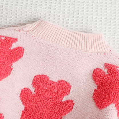 Acrylic Little Bear Bow Long Sleeves Midi Two-piece Set - image 26