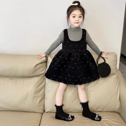 Velvet Fleece Sequins Long Sleeve Mid-long Two-piece Set - image 3