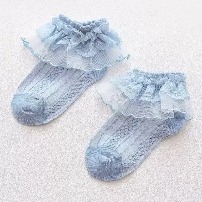 Solid Stitching Lace Socks - image 9