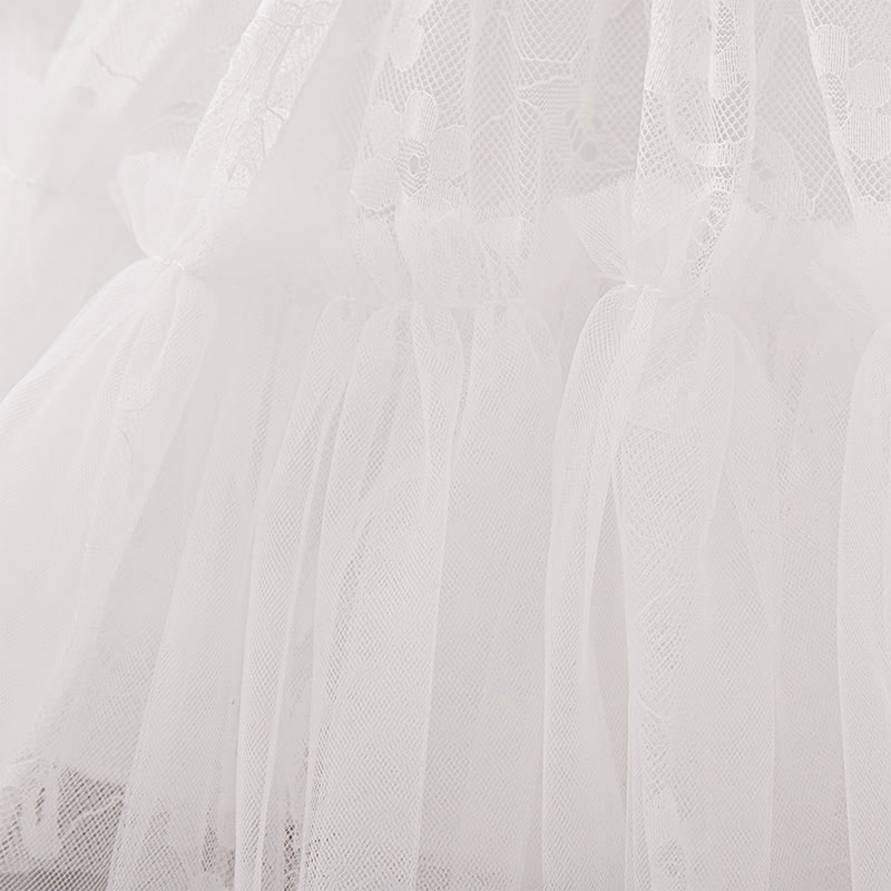 Lace Ruched Short Sleeve Midi Dresses - image 5