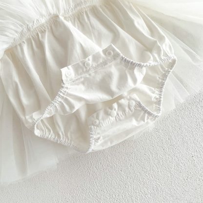 Mesh Bow Folds Short Sleeve Crop Bodysuit - image 16