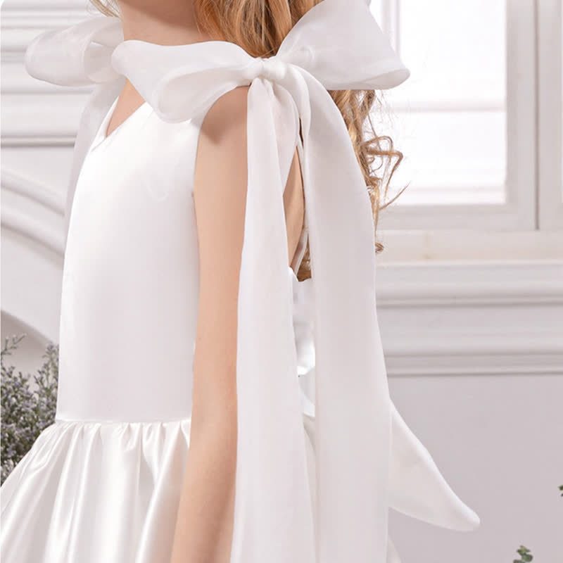 Satin Bow Sleeveless Maxi Dresses - image 6