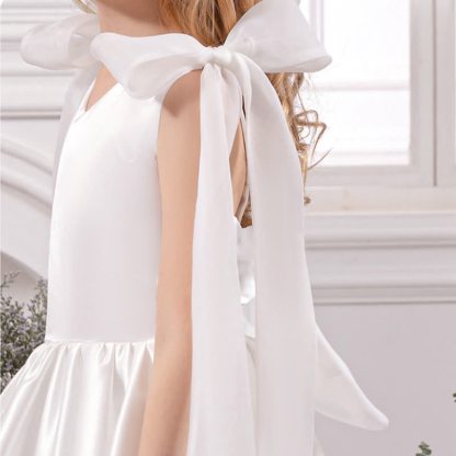 Satin Bow Sleeveless Maxi Dresses - image 6