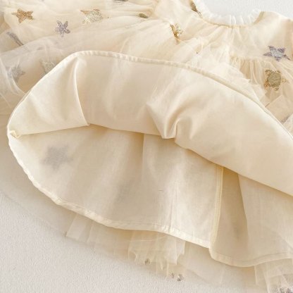 Mesh Embroidery Long Sleeve Midi Dresses - image 10