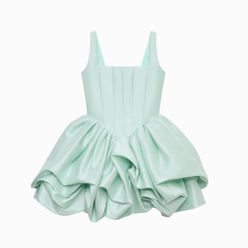 Satin Ruched Sleeveless Short Dresses - image 4