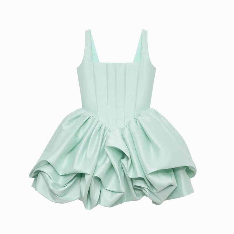Satin Ruched Sleeveless Short Dresses - image 4