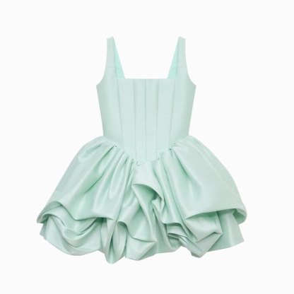 Satin Ruched Sleeveless Short Dresses - image 4